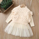 Winter children's sweater bottoming skirt girl princess dress vest two-piece set baby girl dress princess style suit pink 110 cm