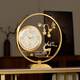 Copper Master 2026 New Brass National Trendy Desktop Clock Exquisite Desktop Ornaments Decorative Clock Brass (Fu Lu Shuang) Natural Shell Disk-Radio Wave Movement