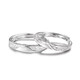 Chow Tai Fook Light Luxury Couple Rings Pure Silver 999 Silver Rings A Pair of Light Luxury Niche Pure Silver Wedding Rings for Couples Jianjia Bailu Official Certificate + Counter Gift Box Opening Adjustable