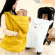 Korean ins children's outing cloak baby stroller thickened windproof blanket baby waist stool velvet blanket to keep warm in autumn and winter white bear velvet cloak