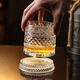 Tianche Luminous Artificial Blowing Decompression Rotating Crystal Cup Rotating Whiskey Cup High-end Brandy Glass Wine Glass Cut Flower Rotating Cup (Blu-ray Version) Single Pack