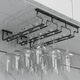 Jieyunmao simple red wine glass holder upside down household goblet holder hanging creative wine cabinet wine glass display rack hanging cup rack 6 slots long 66.5cm deep 28cm black