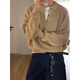 Digada Henry collar sweater men's autumn and winter cleanfit American retro sweater lazy bottoming shirt casual sweater YXXS-M5818 Khaki L