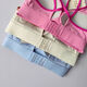 Beautiful back bra all-in-one vest contrasting color sports bra women's shockproof running sports bra push-up Pilates ivory white S S
