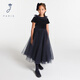 JACADI French girls dress autumn and winter children's dress long skirt trendy 2043915 navy blue 123 105 /4A