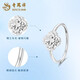 Lao Fengxiang PT950 platinum four-leaf clover ring for women new pure platinum Valentine's Day birthday gift for girlfriend and wife PT950 platinum four-leaf clover ring about 2.7g