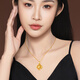 Zhou Taisheng gold pendant crushed ice four-leaf clover gold necklace as a gift for his girlfriend, wife, mother, birthday, Valentine's Day and anniversary. Pure gold pendant about 1.2g (free 925 silver necklace)