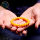 Manla Jade Pei Natural Old Beeswax Bracelet Women's Chicken Oil Topaz Amber Ball Single Circle Bracelet Men's Genuine Beeswax Balls 8-9MM 21 Pieces