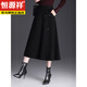 Hengyuanxiang Woolen Skirt Women's Autumn and Winter Long Skirt 2025 New Chinese Style High Waist Skirt Slim Umbrella Skirt Large Hem A-Line Skirt for Women Mocha Brown Autumn and Winter Woolen M 90-100Jin Jin is equal to 0.5 kg