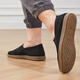 Bu Xixiang old Beijing high-end cloth shoes for men's soft sole middle-aged and elderly people breathable and comfortable one-foot non-slip work shoes Daddy's shoes Black 40 [Latex insole + thickened beef tendon sole]