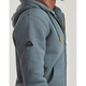 Superdry men's hooded zipper sweatshirt retro blue gray plus velvet spring and autumn warm and trendy casual cardigan fleece men's blue gray S (EU)