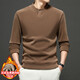 AX one-button double-sided Austrian velvet sweatshirt for men in autumn and winter new style Henry collar plus velvet thickened outer wear inner top Gray M (recommended 95-110Jin Jin equals 0.5kg)