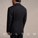 CULTUM 1930s wool twill fabric CULTUM autumn and winter thickened easy-care peaked lapel suit for men black twill three-piece suit 54 B