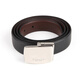 COACH New Year gift double-sided two-color smooth buckle belt for men black/belt for men black/width 2.8 black F basic packaging-no box