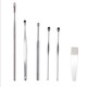 Shantou Lincun household stainless steel ear scoop 6-piece set ear scoop ear picking tool set portable spiral spring ear cleaner 6-piece ear scoop set