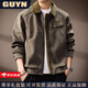 GUYN High-End Brand Men's American Retro Corduroy Jacket Men's 2025 Autumn Lapel Loose Casual Jacket Men's Army Green Army Green 2XL 185