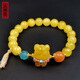 Amber style, one object, one picture, one certificate, beeswax bracelet, natural amber, women's hand beads, full of dense chicken oil, yellow Russian material, flawless bracelet, 10.42g, 8.5mm