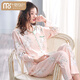 MODAL 2025 Spring and Summer New Pyjamas for Women Pure Cotton Plus Fat plus grande taille Vêtements de maison à manches longues Set deux pièces pour l'usure extérieure 844 m