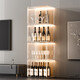 Yusenyi wine cabinet display cabinet home with glass cabinet living room wall cabinet storage cabinet second generation six-sided hard acrylic board 4 compartments with lights single door