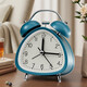 2025 New Metal Light Luxury Alarm Clock Student-Specific Silent Bedside Clock Children's Get-Up Artifact Bedroom Desk Clock Big Ring Lazy Alarm Clock with Light Sunshine Orange