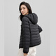 HY&CO Light Warm Down Jacket Women's Winter Short Commuting Fashion Solid Color Slim Versatile Hooded Jacket Black XL