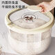 Rice bucket round household insect-proof and moisture-proof sealed visible rice bucket new rice box storage grain storage bucket milky white 10Jin Jin equals 0.5kg with measuring cup