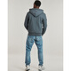 Superdry men's hooded zipper sweatshirt retro blue gray plus velvet spring and autumn warm and trendy casual cardigan fleece men's blue gray S (EU)