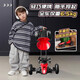 Beijing Materials selects children's kart four-wheel electric car for boys aged 3-6-10 years old, no installation required, foldable remote control toy car that can seat people, K9 dual drive - deep space blue | Bluetooth/spotlight/remote control 2025 upgraded luxury long-range four-wheel kart