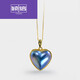 Yingxin blue heart-shaped maple pendant seawater maple pearl pendant pearl necklace pearl pendant accessories clavicle chain blue 14-15mm