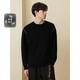 GXG Men's Contrast Color Sweater Chenille Sweater Warm Commuting Winter 2024 Black 180/XL