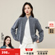 ESE-Y Yiyang 100% Wool Cardigan Women's 2025 Winter New Half-Turtle Collar Casual Loose Slim Thick Sweater Jacket Dark Gray M