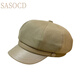 SASOCD autumn and winter duck-tongued hat for women Japanese casual retro painter's hat beret showing face little British all-match octagonal hat black one size fits all adult 54-58 adjustable