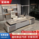 Zhongsheng Office Furniture Desk Boss Desk Modern Simple High-end Chairman and President Desk Executive Desk Office Furniture Matching Tables and Chairs 3.2 Meter Boss Desk Includes Light-Socket Box