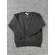 Cleanfit black small v-neck knitted sweater men's autumn and winter thickened American retro bottoming henley sweatshirt black M Collection priority b