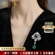 Haikai Brooch Women's Green Gemstone Suit Brooch Luxury Jewelry Valentine's Day Birthday Gift for Wife and Girlfriend Midsummer Dream Emerald Brooch