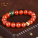 Layun Feiyin High Quality Baoshan Nanhong Bracelet for Women High-end 18K Gold Ice Red Single Circle Bracelet Simple and Fashionable Hand Jewelry Nanhong Ball Bracelet