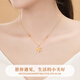 Lao Fengxiang pure gold four-leaf clover gold necklace for women, light luxury, high-end sterling silver pendant, practical birthday gift for girls, free ghostwriting greeting cards - order this link