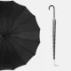 Ou Lei's long handle semi-automatic men's large rainstorm special wind-resistant strong super long handle double three-person umbrella women's sunny and rainy dual-use curved handle-16 bone waterproof sleeve black