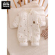 Semir children's baby clothes, pure cotton autumn and winter clothes, quilted and thickened romper clothes, baby boy jumpsuits, home clothes, cotton clothes, full flower hat bear 120g 66cm