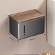 Shantou Lincun Paper Box Walnut Bathroom Shelf Toilet Paper Box Waterproof Wall-mounted No-Punch Tissue Holder with Cover No Punch/Punch-Walnut Black Tissue Box (Vertical Grain)