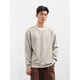 GXG men's fake two-piece sweatshirt 25 autumn new round neck T-shirt Henry shirt top oatmeal color 170/M