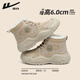 Pull back snow boots with velvet and thickening to keep out the cold and warm 2025 winter new style comfortable windproof and wear-resistant cotton shoes light brown 37