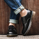 
Mr.A low-top Martin boots men's British style black waterproof work shoes trendy versatile big-head leather shoes MRA black single layer 42