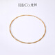 IL&CO Youke Yellow 18K Gold Necklace Plain K Gold Chain Stacked Clavicle Chain Double Chain Design Simple Temperament Neck Jewelry for Women Yellow 18K Gold Chain