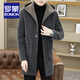 ROMON gold mink hooded woolen coat men's autumn and winter trendy casual mid-length windbreaker jacket thickened woolen coat 2355 gray L about 105-120 Jin Jin equals 0.5 kg can be worn