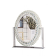Oval Large Led Crystal Cosmetic Mirror Exquisite Lighting Cosmetic Mirror Desktop Popular Accessible Luxury Smart Filled Light Mirror Silver Medium Plug-in Model