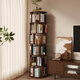 Jiayi solid wood rotating bookshelf 360 degree bookcase living room corner bookshelf vertical floor-standing one-piece wall shelf