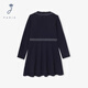 JACADI French girls wool blended dress autumn and winter new sweater dress long skirt 2043917 navy blue 123 105 /4A