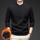 GOLDLION G+ goldlion broken code 2026 new velvet thickened Henry collar men's sweatshirt middle-aged dad wear solid color casual protection beige G111 M 165