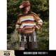ELLE Retro Sheep Wool Alpaca Striped Sweater Women's 2025 Winter New Lazy Loose Knit Sweater Striped S